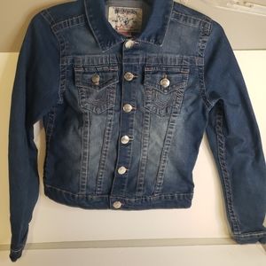 TRUE RELIGION Jean Jacket Blue Denim  Skinny Girls Tween Size Large